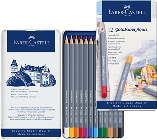 Product Cover Faber-Castell Creative Studio Goldfaber Aqua Watercolor Pencils - Tin of 12 Colors