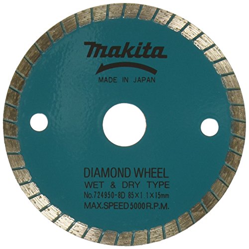 Product Cover Makita 724950-8D 3-3/8-Inch Wet Cutting Diamond Saw Blade with 15-Millimeter Arbor for Cutting Stone or Masonry