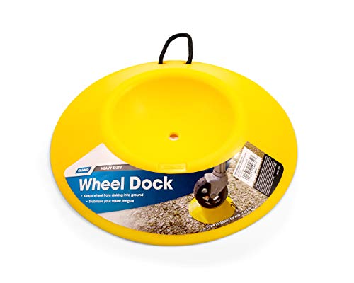 Product Cover Camco Heavy Duty Wheel Dock with Rope Handle - Helps Prevent Trailer Wheel from Sinking Into Dirt or Mud, Easy to Store and Transport (44632), Yellow