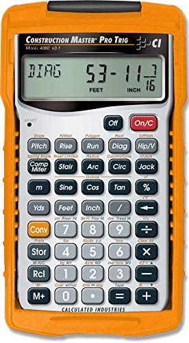 Product Cover Calculated Industries 4080 Construction Master Pro Trig Advanced Construction Math Feet-Inch-Fraction Calculator with Full Trig Function for Architects, Engineers, Contractors, Estimators and Framers