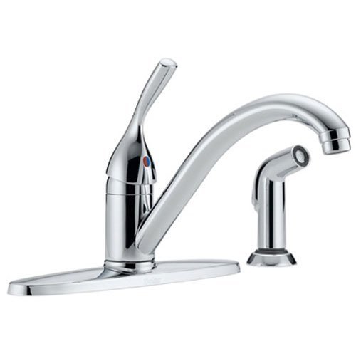 Product Cover Delta Faucet Classic Single-Handle Kitchen Sink Faucet with Side Sprayer in Matching Finish, Chrome 400-DST