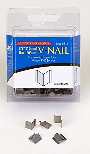 Product Cover Logan Graphics Framing Hardware Frame Joiner V-Nails 3/8 Inch For Hardwood, Package of 200 for Framing, Joining Wood Corners or Stretcher Bars
