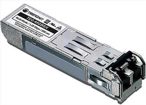 Product Cover TRENDnet Gigabit SFP LC Module, TEG-MGBSX, Multi-Mode, Mini-GBIC, Up to 550 M (1800 ft), Compatible w/Standard SFP Slots, Hot Pluggable, Compliant w/IEEE 802.3z Gigabit Ethernet, Lifetime Protection