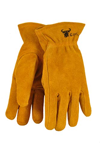 Product Cover G & F 5013M JustForKids Kids Genuine Leather Work Gloves, Kids Garden Gloves, 4-6 Years Old
