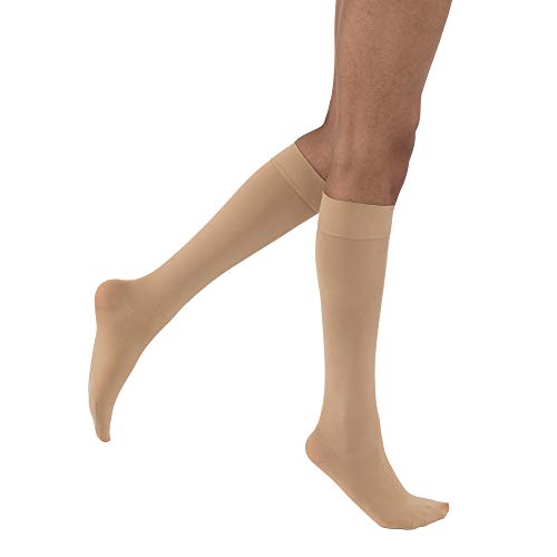 Product Cover Women's Opaque 20-30 mmHg Closed Toe Knee High Support Sock Size: Medium, Color: Natural