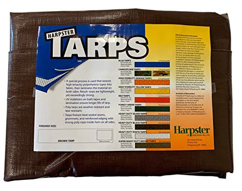 Product Cover 10 Ft. X 12 Ft. Super Heavy Duty 8 Oz. Brown Tarp - 16 Mil Thick