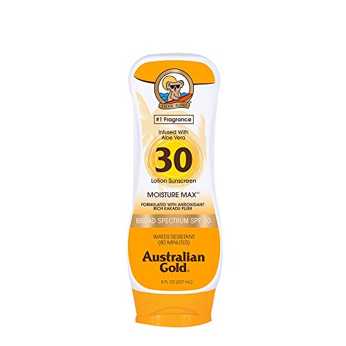 Product Cover Australian Gold Sunscreen Lotion SPF 30, 8 Ounce | Moisture Max | Infused with Aloe Vera | Broad Spectrum | Water Resistant