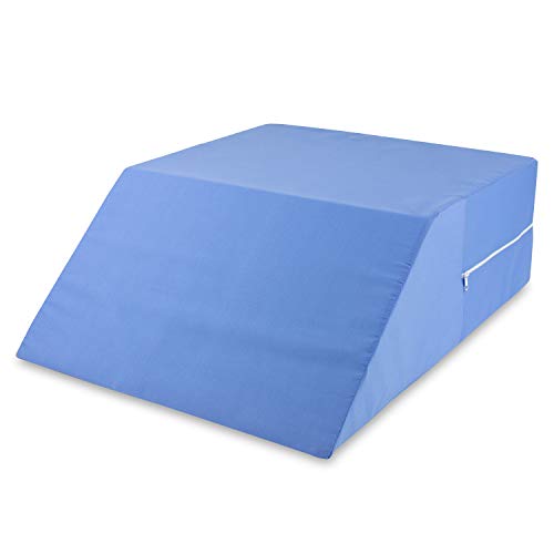 Product Cover DMI Ortho Bed Wedge Elevated Leg Pillow, Supportive Foam Wedge Pillow for Elevating Legs, Improved Circulation, Reducing Back Pain and More, Blue