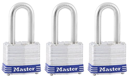 Product Cover Master Lock 3TRILF Laminated Padlock, 3 Pack, Silver, 3 Piece