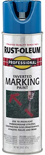 Product Cover Rust-Oleum 2524838 Professional Inverted Marking Spray Paint, 15 oz, Caution Blue