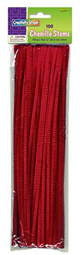 Product Cover Creativity Street Chenille Stems/Pipe Cleaners 12 Inch x 4mm 100-Piece, Red