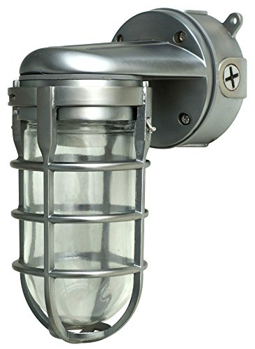Product Cover Woods L1707SV Traditional 150W Incandescent Weather Industrial Light, Wall Mount, Silver