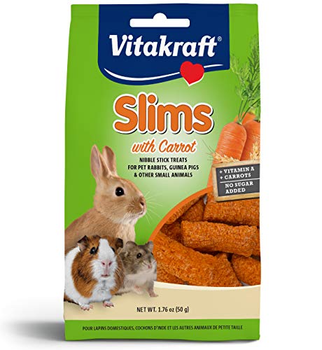 Product Cover Vitakraft Pet Rabbit Slims With Carrot - Nibble Stick Treat, 1.76 Ounce Pouch