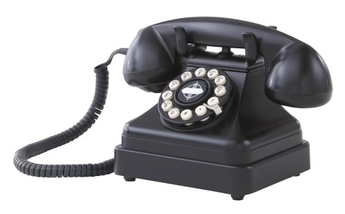 Product Cover Crosley CR62-BK Kettle Classic Desk Phone with Push Button Technology, Black