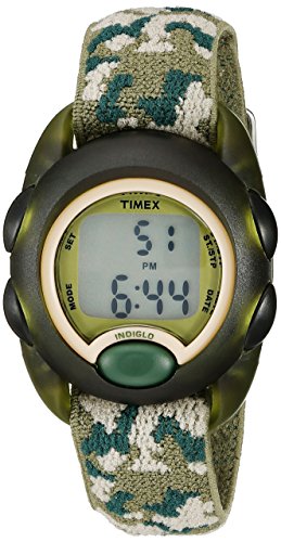 Product Cover Timex Boys T71912 Time Machines Digital Green Camouflage Elastic Fabric Strap Watch
