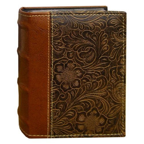 Product Cover Pioneer Photo Albums 100-Pocket Scroll Embossed Sewn Leatherette 2-Tone Cover Photo Album, Brown