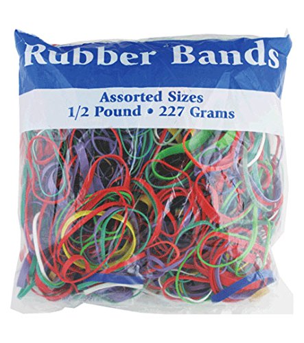 Product Cover BAZIC 465 Multicolor Rubber Bands for School, Home, or Office (Assorted Dimensions 227g/0.5 lbs)