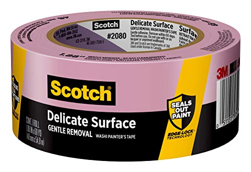 Product Cover Scotch Painter's Tape 2080EL-48E WALLS + WOOD FLOORS, 1.88-Inch x 60-Yards, ScotchBlue 1.88 inch x 60 yard Delicate Surface Painter's Tape 2080, 1 Roll, Width, Purple