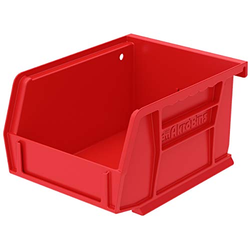 Product Cover Akro-Mils 30210 Plastic Storage Stacking Hanging Akro Bin, 5-Inch by 4-Inch by 3-Inch, Red, Case of 24