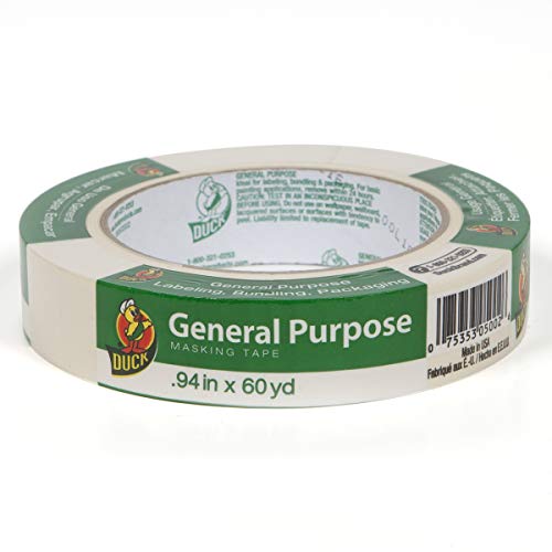 Product Cover Duck Brand 394693 General Purpose Masking Tape, 0.94-Inch by 60-Yard, Single Roll, Beige