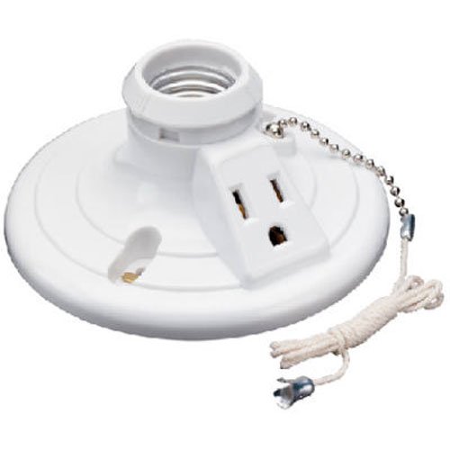 Product Cover Pass & Seymour S865WCC18 Plastic Ceiling Lamp Holder 250-volt 250Watt Easy Install, White