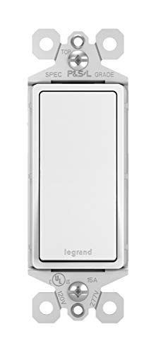 Product Cover Legrand-Pass & Seymour TM873WCC10 3-Way 15 Amp Single Pole/3-Way Rocker Wall Light Switch, Three, White