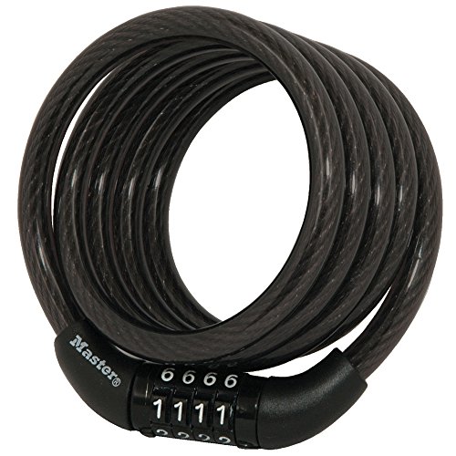 Product Cover Master Lock 8143D Self Coiling Cable Lock, 4-Feet x 5/16-Inch
