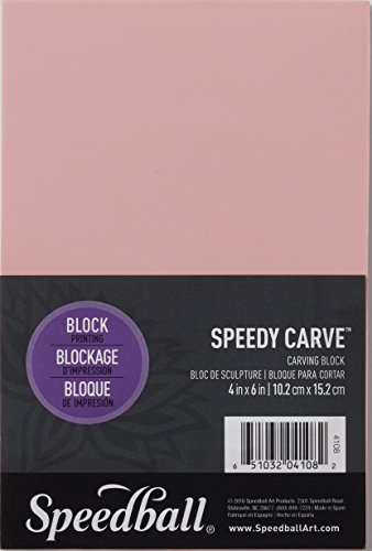 Product Cover Speedball 4108 Speedy-Carve Block Printing Carving Block - Soft, Easy Carve Surface - 4 x 6 Inches, Pink