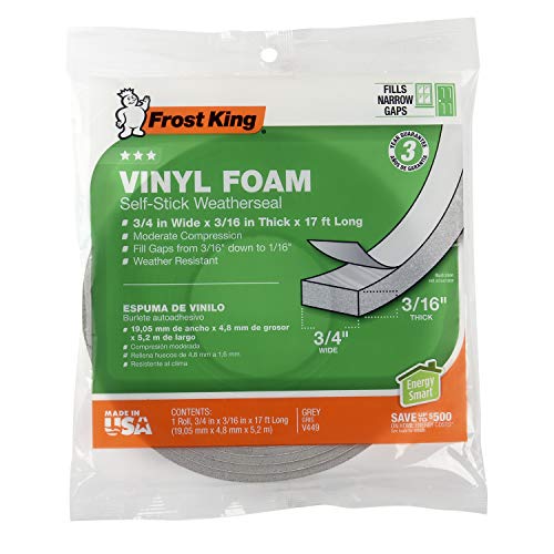 Product Cover Frost King Vinyl Foam Tape - Closed Cell - Moderate Compression, 3/4