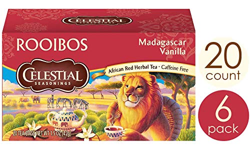 Product Cover Celestial Seasonings African Red Herbal tea, Rooibos Madagascar Vanilla, 20 Count Box (Pack of 6)