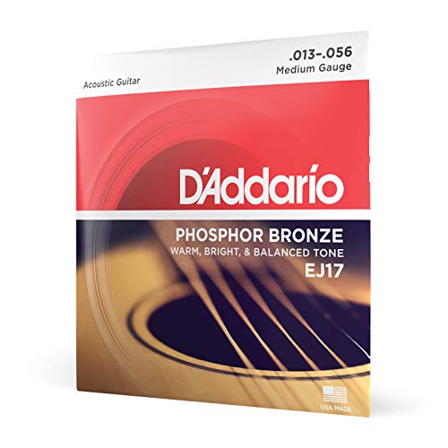 Product Cover D'Addario Phosphor Bronze Acoustic Guitar Strings, Medium, 13-56 (EJ17)