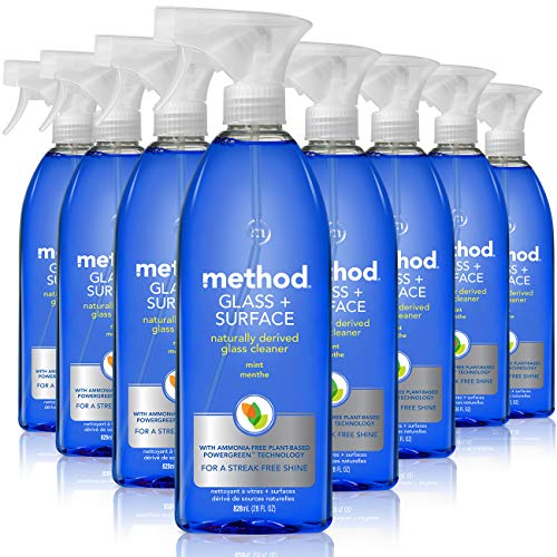 Product Cover Method Glass Cleaner + Surface Cleaner, Mint, 28 Ounce (Pack 8)