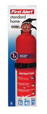 Product Cover First Alert HOME1 ABC 2.5 Pound Rechargeable Fire Extinguisher-HOME1-1-A:10-B:C-10-Year Warranty, 1 Pack