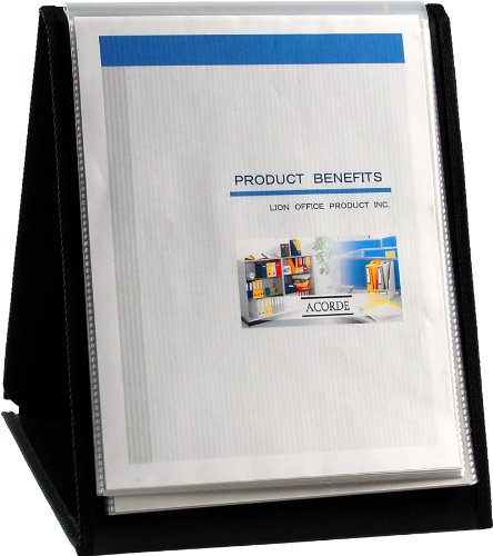 Product Cover Lion Flip-N-Tell Display Book-N-Easel, Letter, 20-Pocket, Vertical, 1 Easel Display Book (39009-V)