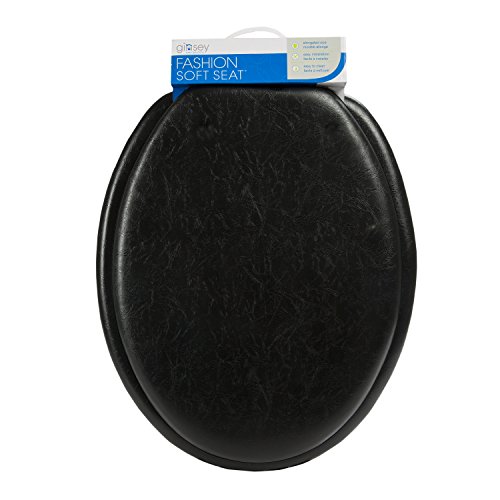 Product Cover GINSEY CLASSIQUE ELONGATED CUSHION SOFT PADDED TOILET SEAT - BLACK