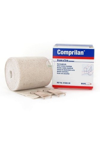 Product Cover Comprilan Short Stretch Compression Bandage, 6cm x 5m Stretched, Latex Free Bandage