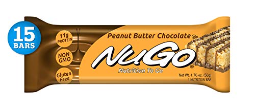 Product Cover NuGo Protein Bar, Peanut Butter Chocolate, 11g Protein, 170 Calories, Gluten Free, 15 Count