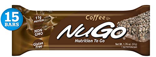 Product Cover NuGo Protein Bar, Coffee, 11g Protein, 170 Calories, Gluten Free, 15 Count