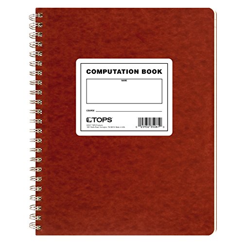 Product Cover TOPS Computation Book, 11.75 x 9.5 Inches, Double Wire, 152 Numbered Pages, Quadrille Ruled, 76 Sheets, Buff, (35061)