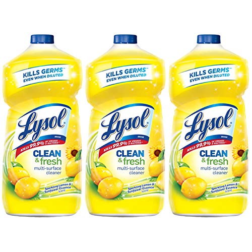 Product Cover Lysol Clean & Fresh Multi-Surface Cleaner, Lemon & Sunflower, 40 Ounce (Pack of 3)