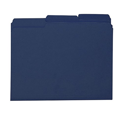 Product Cover Smead Interior File Folder, 1/3-Cut Tab, Letter Size, Navy, 100 per Box (10279)
