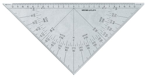 Product Cover Weems & Plath Marine Navigation Protractor Triangle with Black Markings