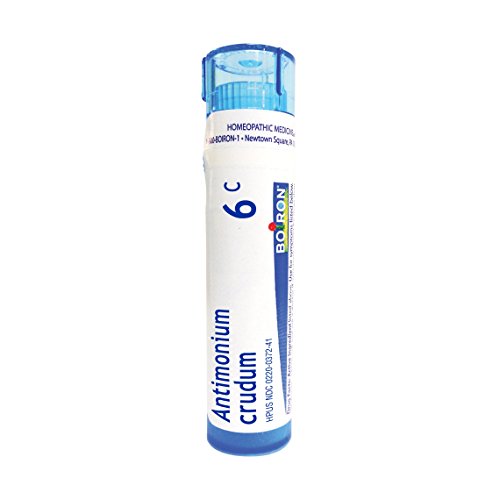 Product Cover Boiron Antimonium Crudum 6C, 80 Pellets, Homeopathic Medicine for Indigestion