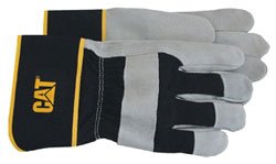 Product Cover Caterpillar CAT013201L Premium Grey & Black Cowhide Split Leather Palm Glove, size