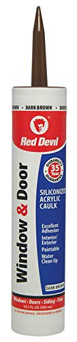 Product Cover Red Devil 084640 Window & Door Siliconized Acrylic Caulk, 10.1-Ounce, Dark Brown