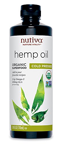 Product Cover Nutiva Organic, Cold-Pressed, Unrefined Hemp Seed Oil from non-GMO, Sustainably Farmed Canadian Hemp, 24-ounces