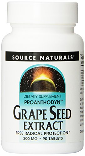 Product Cover Source Naturals Grape Seed Extract, Proanthodyn 200 mg Antioxidant Protection & Supports Healthy Aging Brain - 90 Tablets