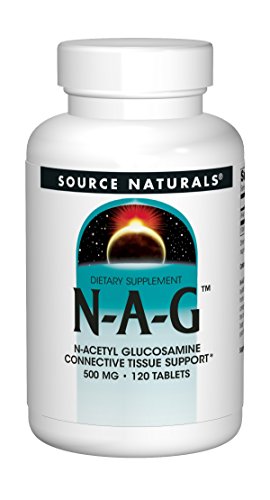 Product Cover Source Naturals N-A-G N-Acetyl Glucosamine 500mg Natural Health Support for Joint Pain, Swelling, Stiffness and Discomfort Anti-Inflammatory and Pain Reducing Supplement - 120 Tablets
