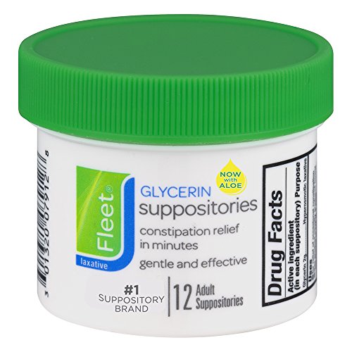 Product Cover Fleet Laxative Glycerin Suppositories | 12 Suppositories in 1 Jar | Fast Constipation Relief in Minutes