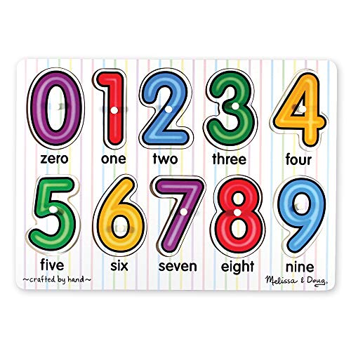 Product Cover Melissa & Doug See-Inside Numbers Peg Puzzle (10 Pieces, Great Gift for Girls and Boys - Best for Babies and Toddlers, 12 Month Olds, 1 and 2 Year Olds)